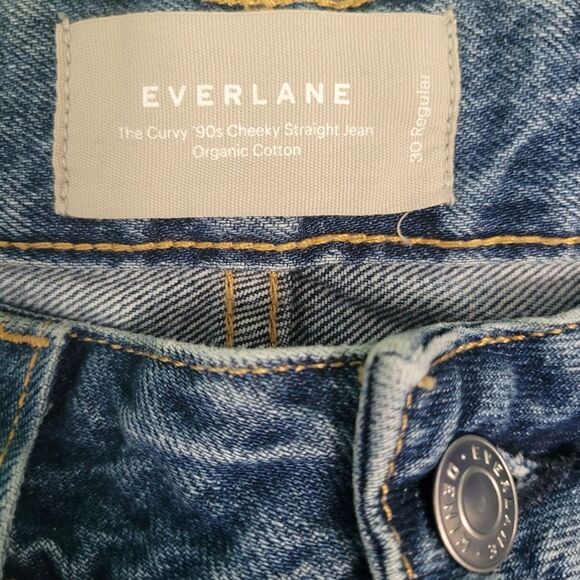 Everlane The Curvy 90s Cheeky Straight Jeans Medium Wash High Rise Size 30 - Picture 6 of 11